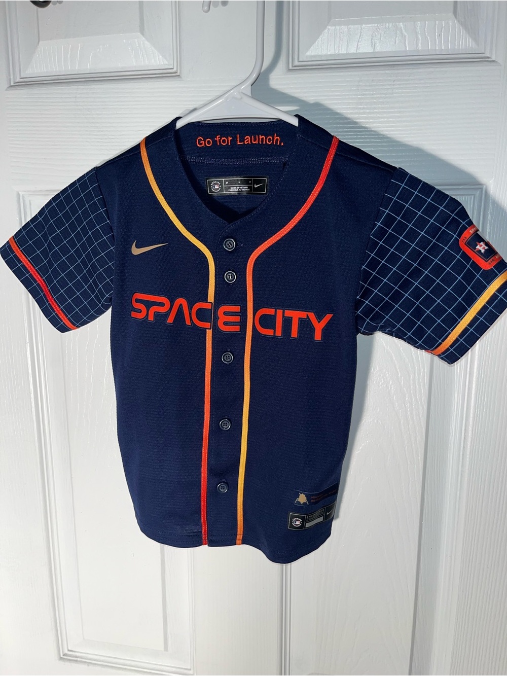 Nike Space City Kids Jersey - Dark Blue and Orange Button Size 3T 3 Toddler